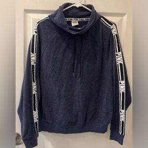 PINK‎ Victoria's Secret Pink Navy Blue Cowl Nexk Sweatshirt
